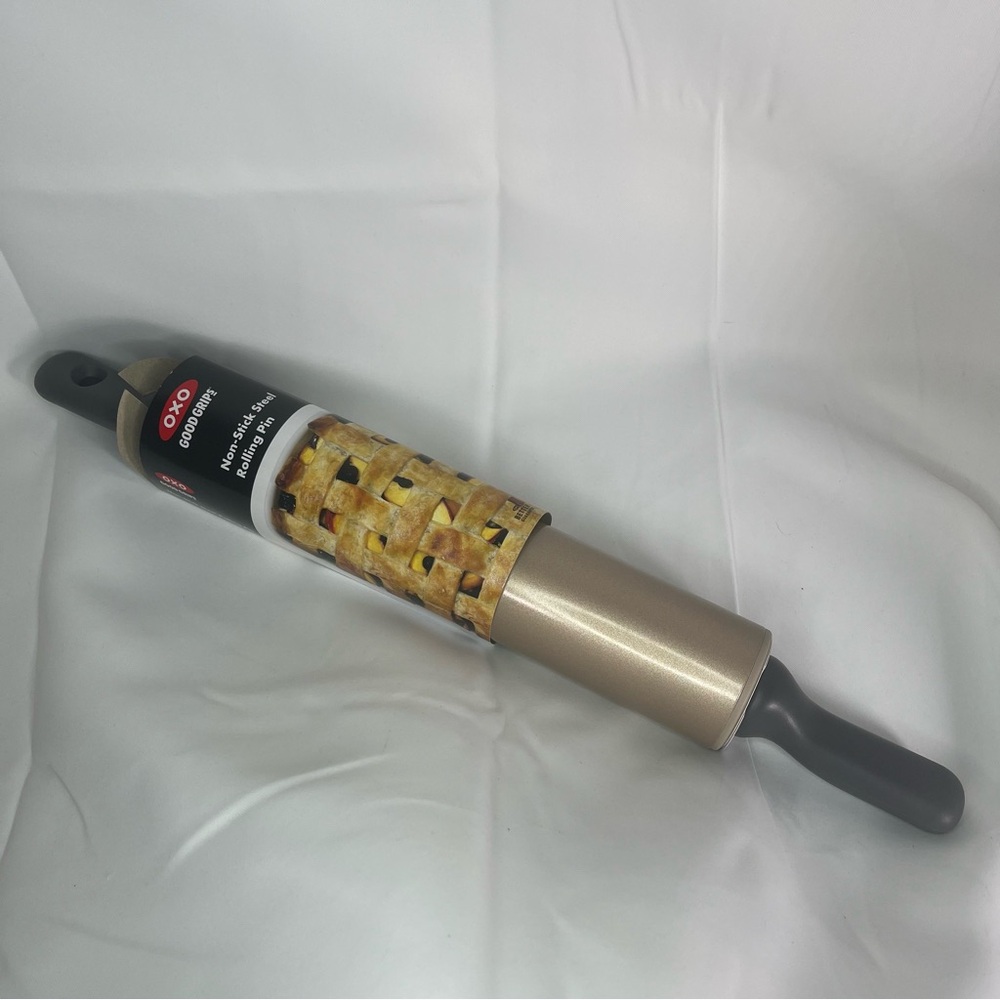 OXO Good Grips Non-Stick Stainless Steel Rolling Pin NEW Contoured Handles